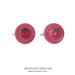 헤어핀 - 라운드 딸기, 라운드 사과 (선택)