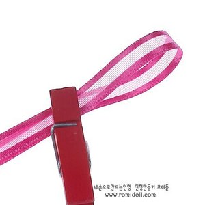 오간디 공단리본 (분홍색)